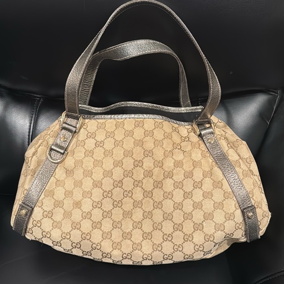 Authentic Gucci GG Canvas Abbey Tote Shoulder handbag bag